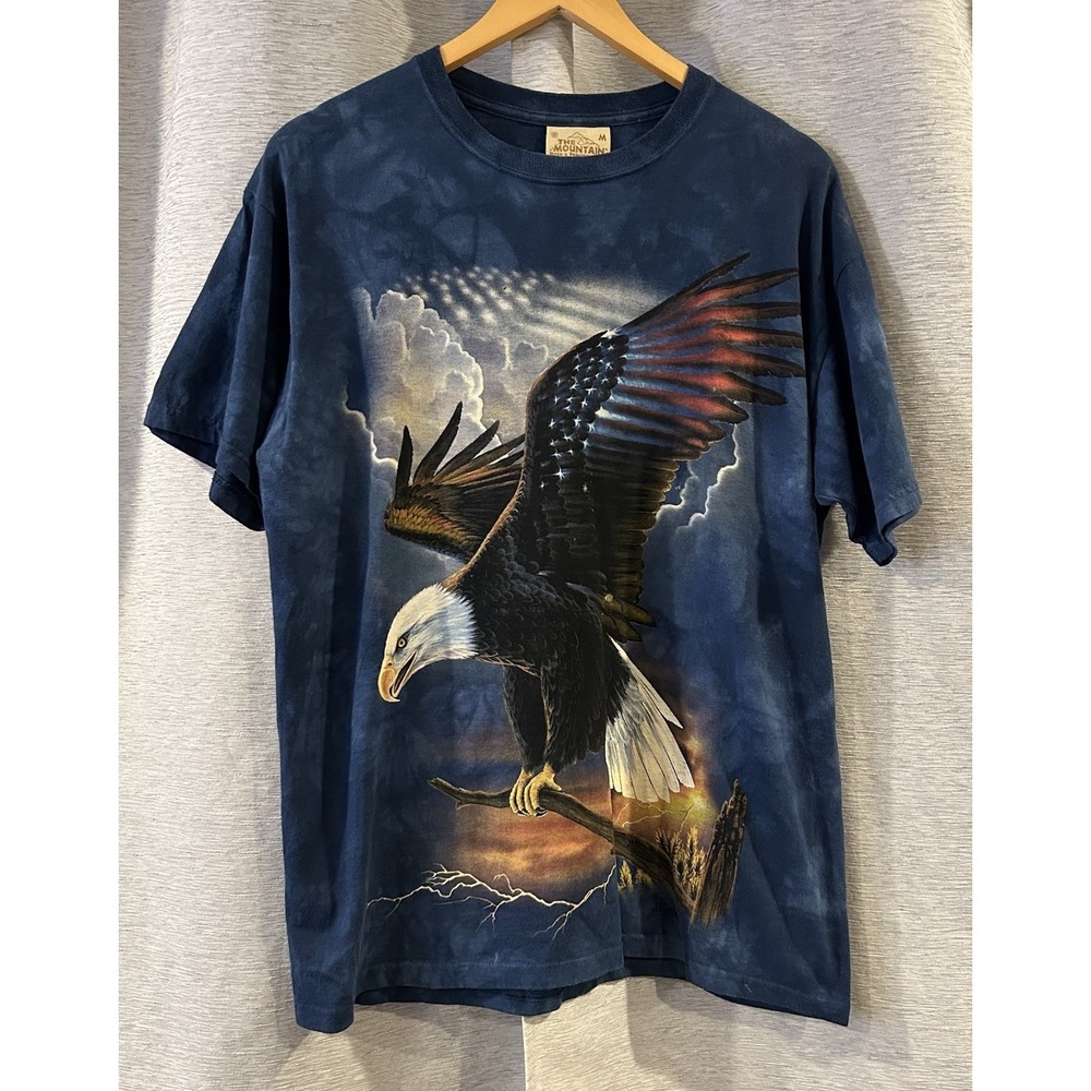 The Mountain Vintage Bald Eagle T Shirt USA Flag Patriotic Cotton America Medium